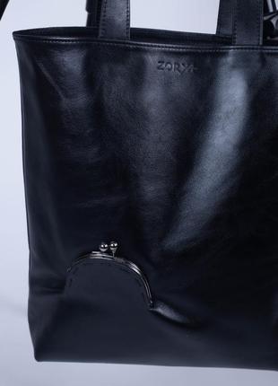 Сумка-шопер ручної роботи\ чорний класичний шопер\ містка сумка унісекс ліра2 фото