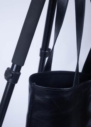 Сумка-шопер ручної роботи\ чорний класичний шопер\ містка сумка унісекс ліра7 фото