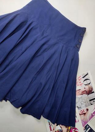 Юбка женская миди клеш синего цвета от бренда gap xs s2 фото