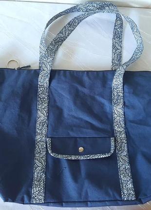 Синяя сумка yves rocher 
дорожная ,для бассейна и сортзала4 фото
