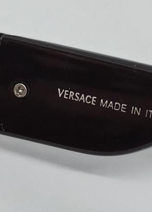Очки в стиле versace унисекс солнцезащитные овальные черные в черном металле6 фото