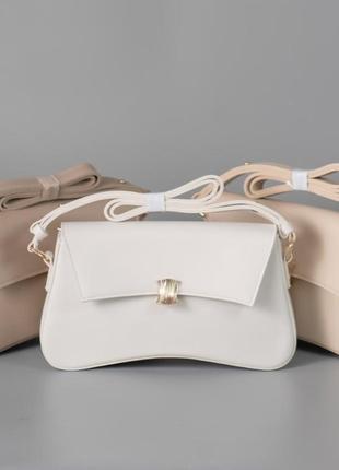 Жіноча сумка біла сумка білий клатч багет сумка сумочка1 фото