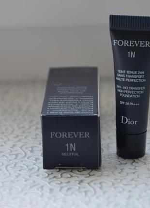 Мініатюра тонального крему christian dior forever, 2,7 мл, тон 1n, оригінал5 фото