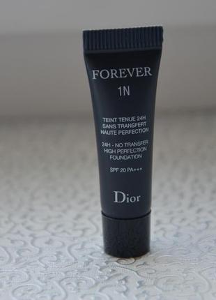 Мініатюра тонального крему christian dior forever, 2,7 мл, тон 1n, оригінал7 фото