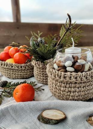 Кошики для зберігання джутові кошика