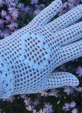 Ажурні рукавички "сердечка"1 фото