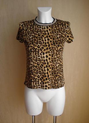 Hallhuber, футболка с леопардовым принтом, р.xs
