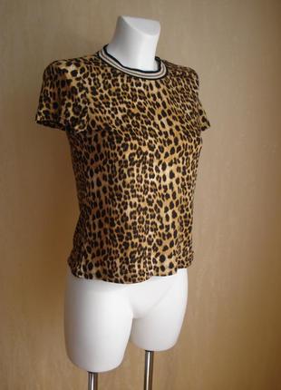 Hallhuber, футболка с леопардовым принтом, р.xs2 фото