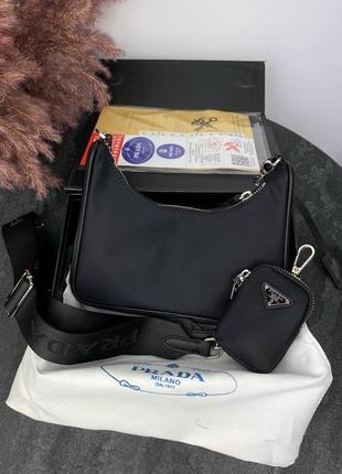 Сумка женская prada black через плечо2 фото