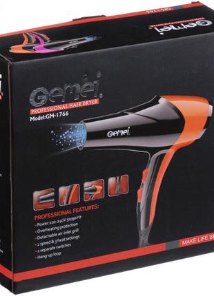 Фен gemei gm-1766 2.6 квт ас, женский фен для волос, электрофен для волос. цвет: фиолетовый4 фото