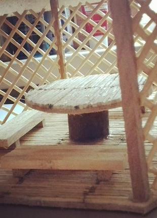 Альтанка з сірників і бамбукових паличок2 фото