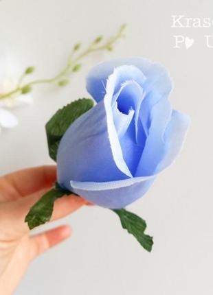 Бутон (8 см) троянди – небесно-блакитний - flowers-157