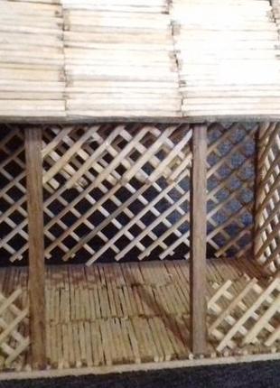 Альтанка з сірників і бамбукових паличок прямокутна5 фото