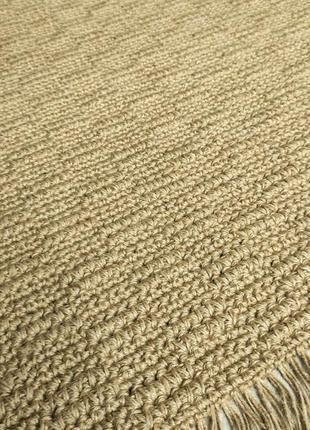Великий джутовий килим. килимок з джуту. килим ручної роботи. рогожа7 фото