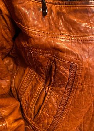 Кожаная теплая куртка scati7 фото