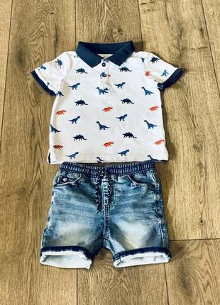 Шорты джинсовые деним на резинке с карманами next (англия)