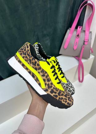Эксклюзивные леопардовые кроссовки цвет на выбор6 фото