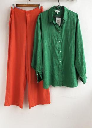 Шикарные льняные брюки палаццо клеш шаны лен из льна