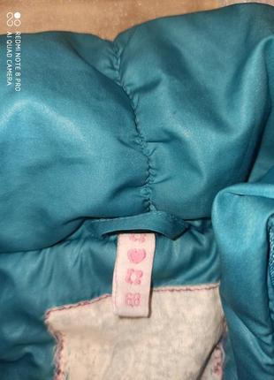 Красивая осенняя демисезонная бирюзовая куртка курточка на девочку рост 68 749 фото
