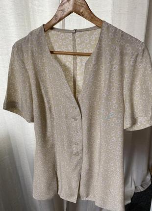 Милая летняя блуза в ромашки винтаж2 фото