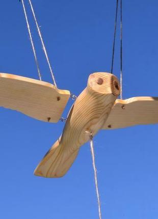 Сова. дерев'яний літаючий птах. мобіль.1 фото