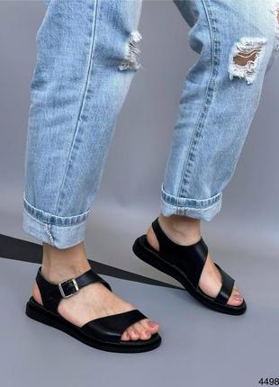 Босоножки женские кожаные черные сандали8 фото