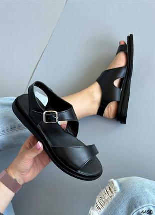 Босоножки женские кожаные черные сандали4 фото