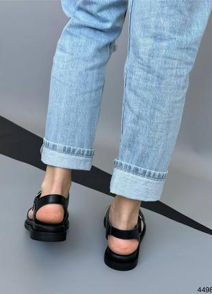 Босоножки женские кожаные черные сандали7 фото