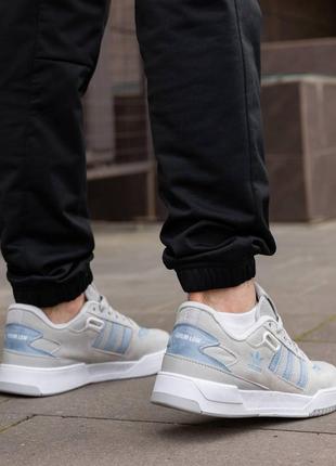 Мужские кроссовки adidas forum low grey light blue3 фото