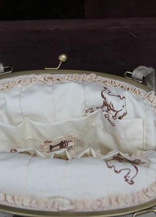 Текстильна сумка з фермуаром колекція "льон і мереживо"3 фото