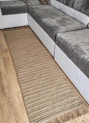 Килим -доріжка, джутовий килим, плетений килимок.7 фото