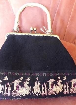 Текстильна сумка з фермуаром колекція "проторенессанс"3 фото
