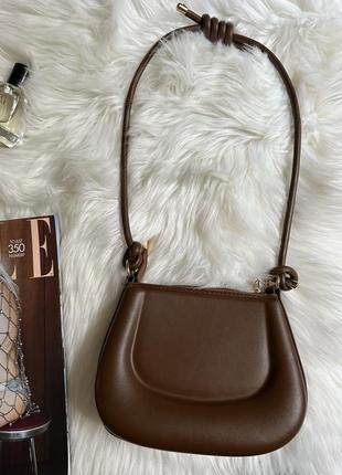 Новая сумочка коричневого цвета с регулируемой цепочкой эко кожа5 фото