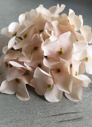 Гортензія (13 см) ніжна пудра - flowers-141 💚1 фото