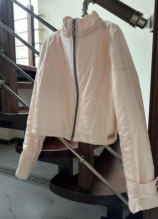 Куртка укороченная, до талии, цвет персиковый, размер s1 фото