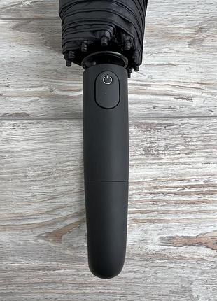 Зонт ручка-карабин, автомат, водоотталкивающий, черный, серый, мужской, женский.