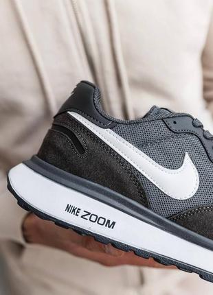 Мужские демисезонные молодежные кроссовки в стиле nike zoom найк зум серые с белым замша сетка 40-44 весна-лето6 фото