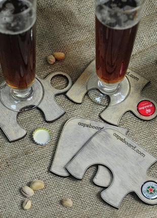 Набір підставок під пивні кухлі caps beer