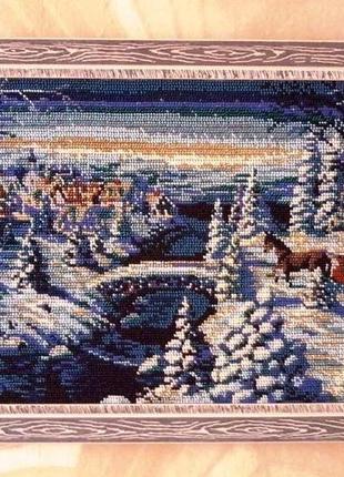 Картина бисером "зимняя прогулка"2 фото