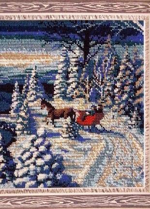 Картина бисером "зимняя прогулка"3 фото