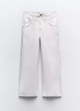 Широкие брюки из смеси льна zara2 фото