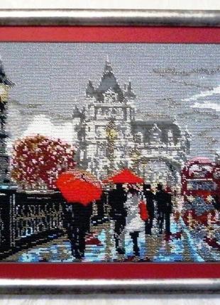 Картина вишита бісером «а у лондоні дощ"2 фото