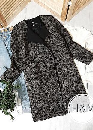 H&m стильное прямое пальто с добавлением шерсти s-m