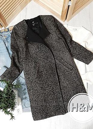 H&m стильне пряме пальто з додаванням вовни s-m