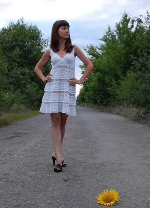 Ажурна білосніжна сукня2 фото