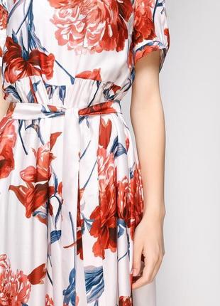 Платье миди в крупный цветочный принт (xs)3 фото
