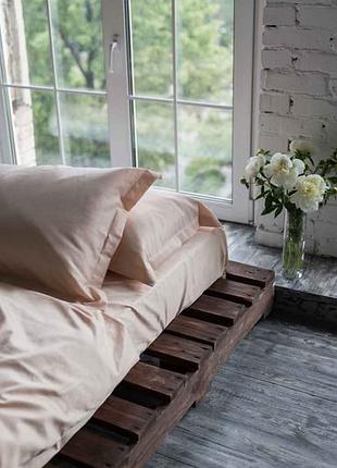Комплект постільної білизни полуторний vanilla з натурального сатину 150х210 см