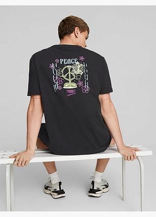 Футболка чорна puma downtown graphic tee black 537163-51