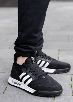 Мужские кроссовки adidas different black white6 фото