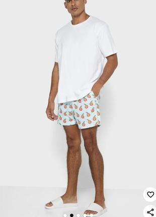 Крутые мужские шорты для плавания веселый принт персики2 фото